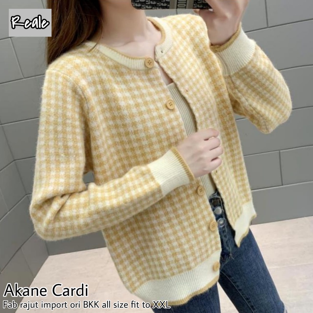 akane cardy cardi cardigan outer sweater sweter switer baju atasan knit rajut motif import tebal mel