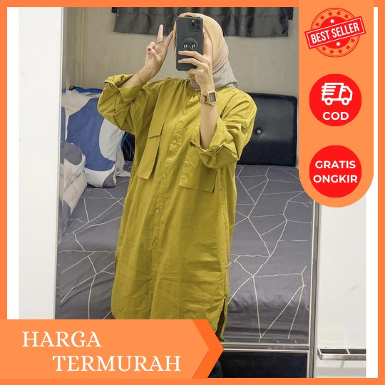 Atasan Tunik Wanita Remaja Chianghi Busui Frienldy Katun Poly Peach Atasan Wanita Tunik Baju Muslim 