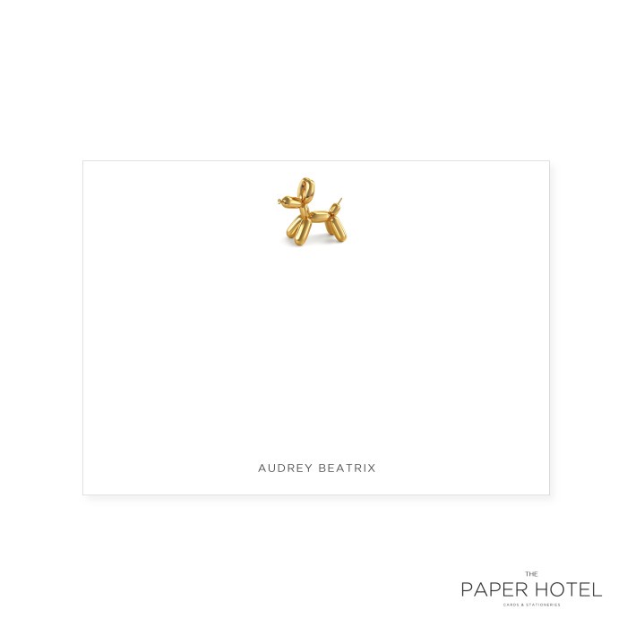 

Card Notecard - The Balloon Dog (Personalized Initials/ Name, 16Pcs)