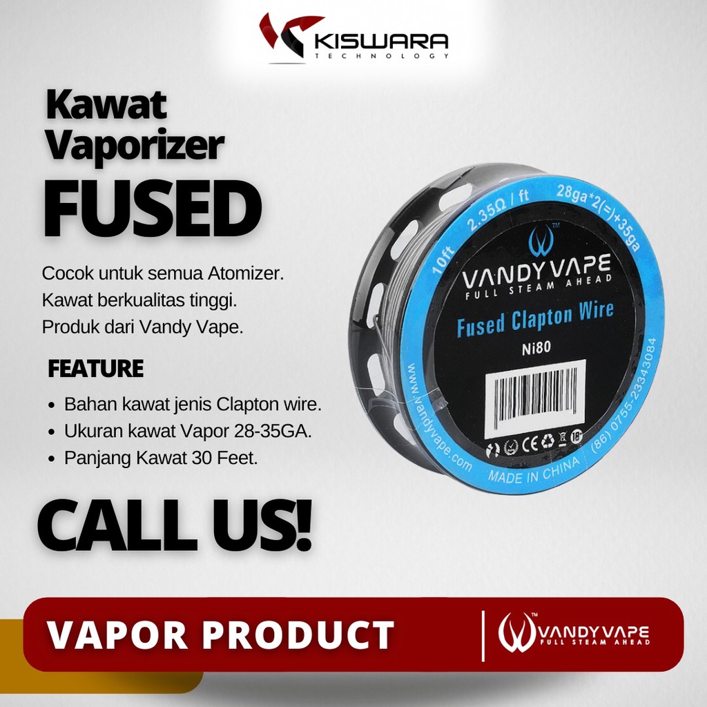 Vandy Vape Fused Clapton Wire Ni80 28AWG - 35AWG 10 Feet [4,6 Meter]