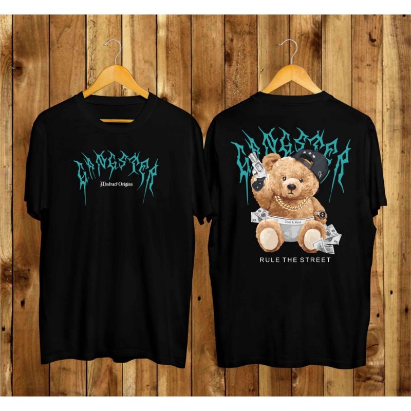 Baju kaos beruang gengster / kaos beruang lucu / baju kaos beruang coklat / kaos beruang imut / baju