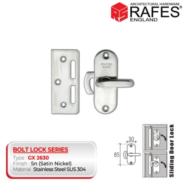 Grendel Grendel Pintu Sliding Rafes Stainless Steel 304