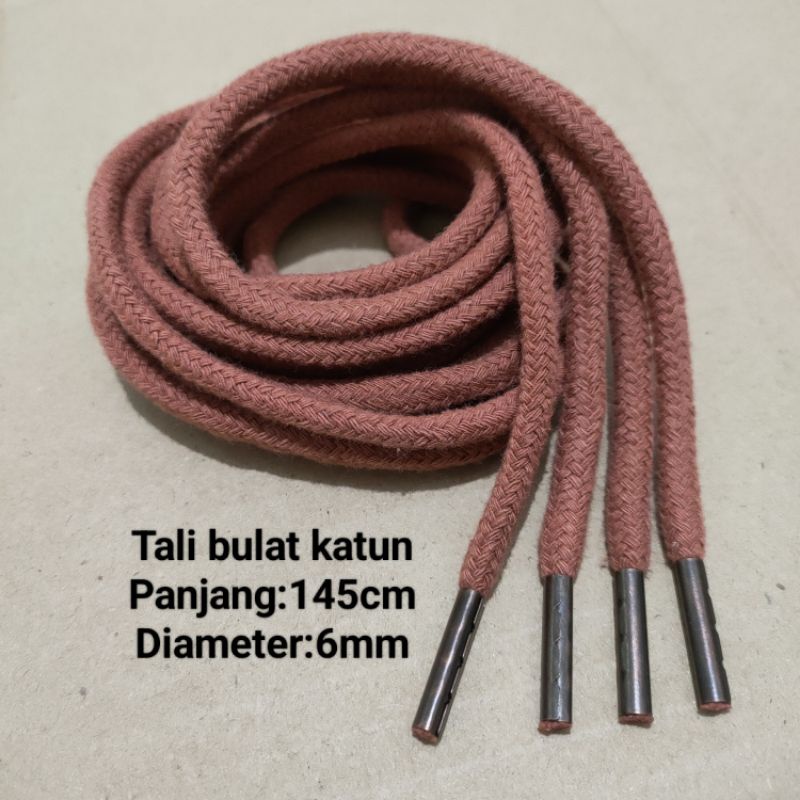 Tali sepatu,hoodie,celana.bulat full cotton 5mm-145cm.aglet besi.