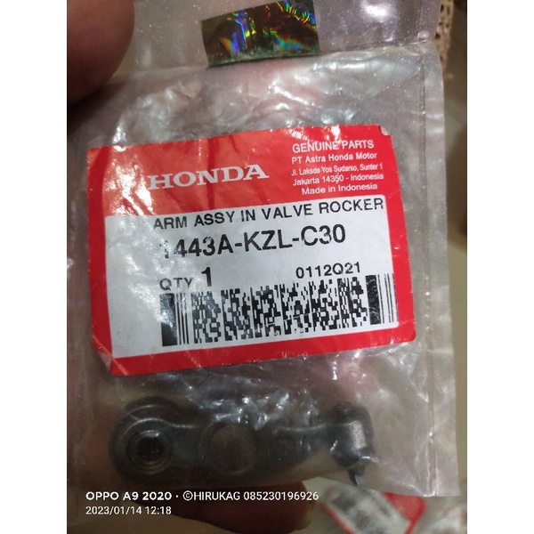 1443A-KZL-C30 HGP AHM 100% ORIGINAL ARM ASSY IN VALVE ROCKER BEAT FI 1443AKZLC30