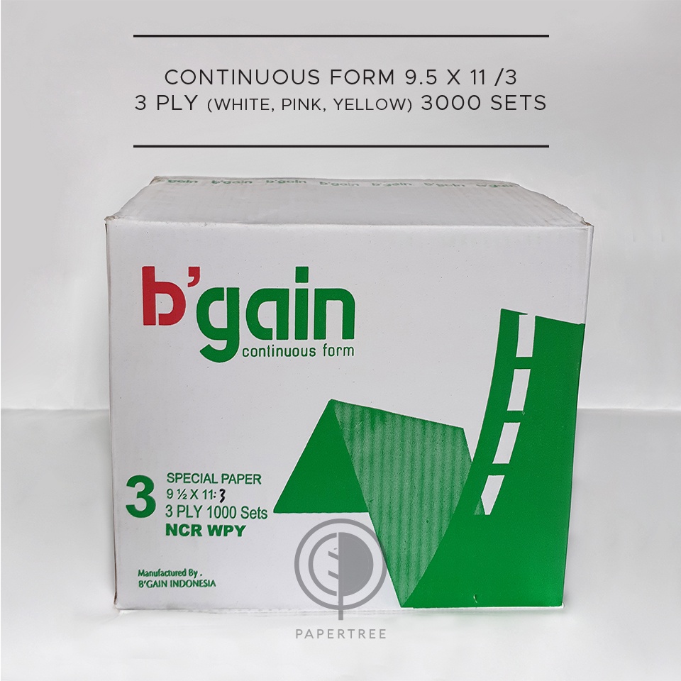 

CONTINUOUS FORM B'GAIN 3 PLY Uk. 9.5 x 11/3 (bagi 3)