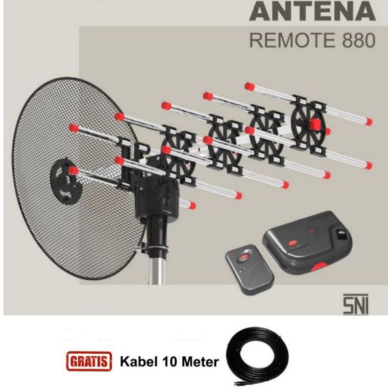Antena , NK 880 TV Digital , Outdoor Antena  Remote  FREE KABEL 10 METER  ORIGINAL
