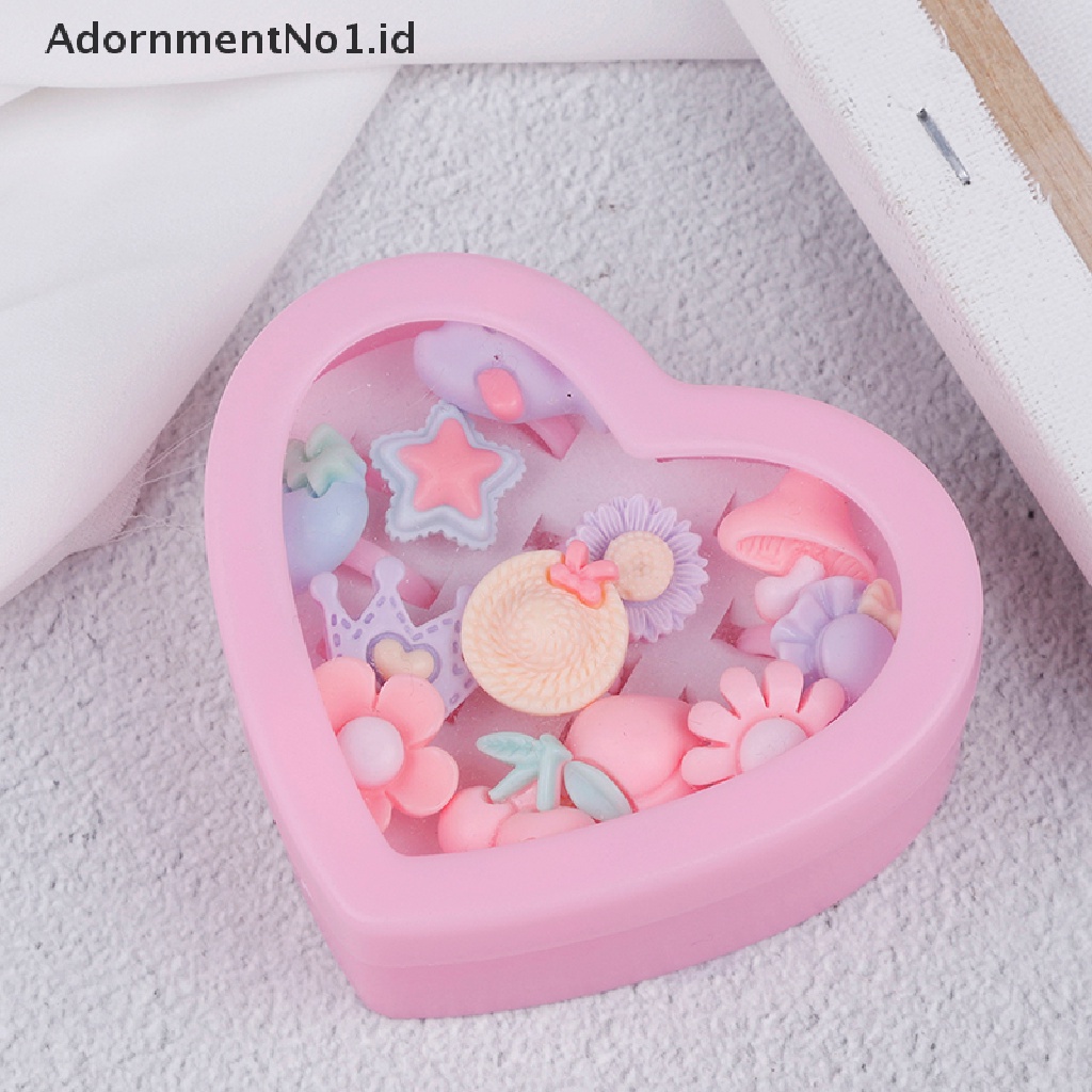 [AdornmentNo1] 12pcs mix Kartun Bunga resin Plastik Bayi Anak Perempuan Cincin Anak Dengan Kotak [ID]