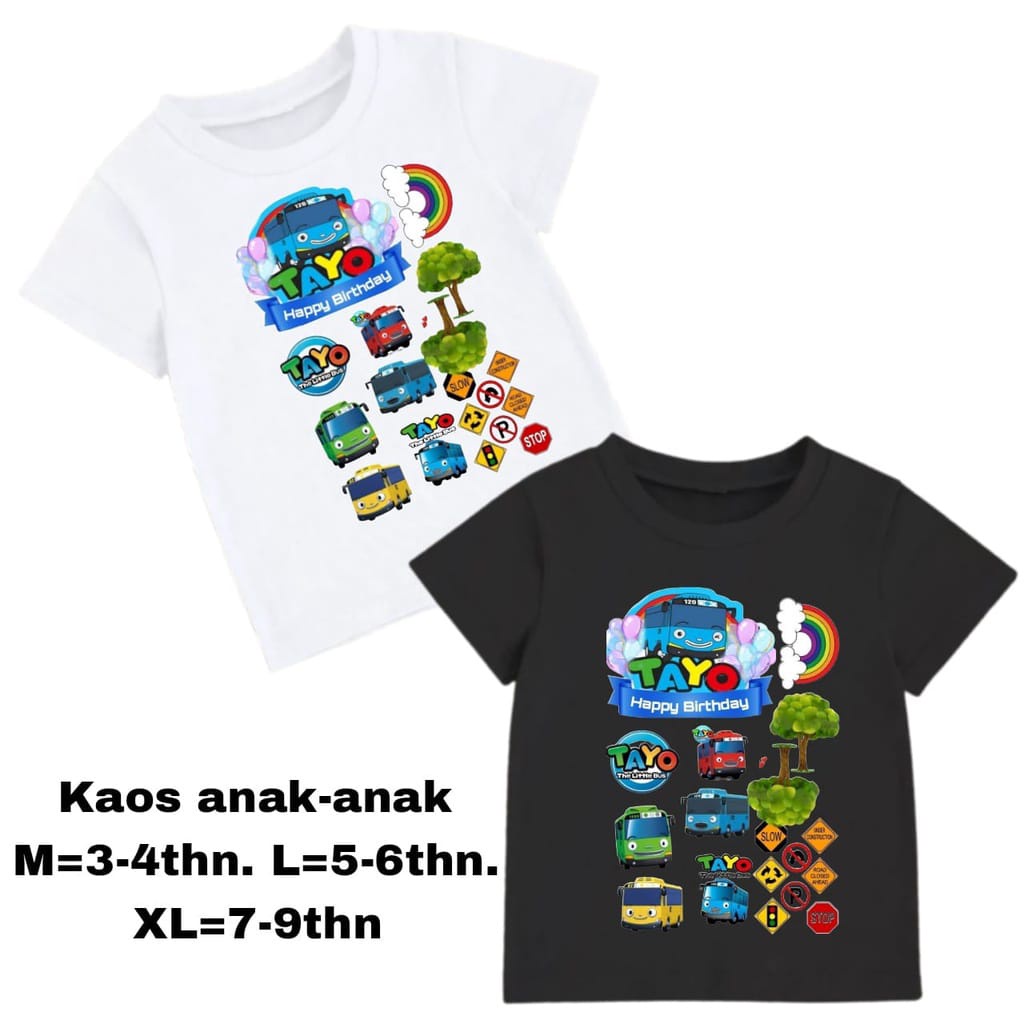 Hzl_outfit Baju Kaos Anak Anak Tayo/Baju Anak (COD)