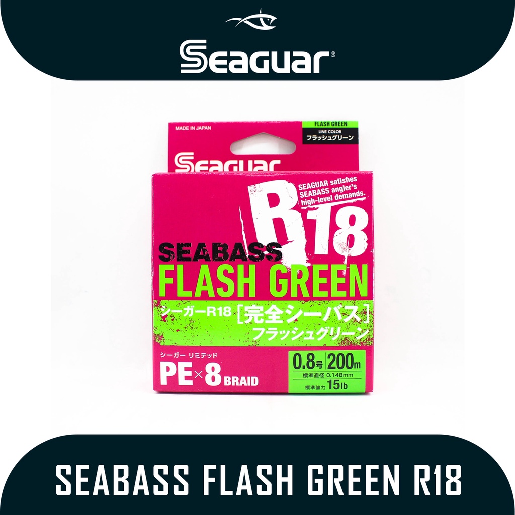 Senar Pancing PE Merk Seaguar Seabass Flash Green R18 200m