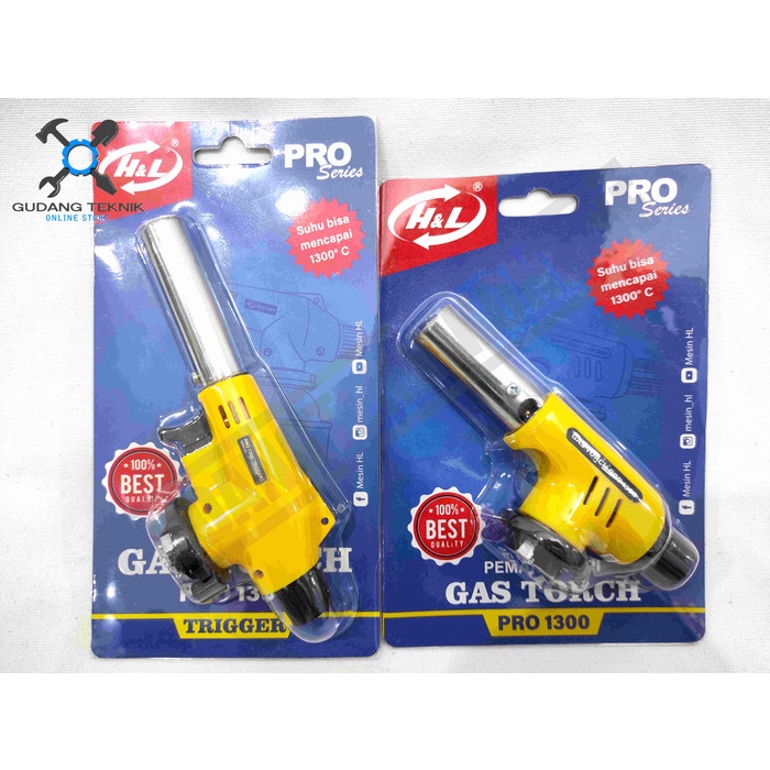 Gas Torch BUTTON TRIGGER PRO HL1300 H&amp;L / Kepala Pematik Api Gas Portable Flame Gun Blow BUTTON TRIGGER HL 1300 HNL