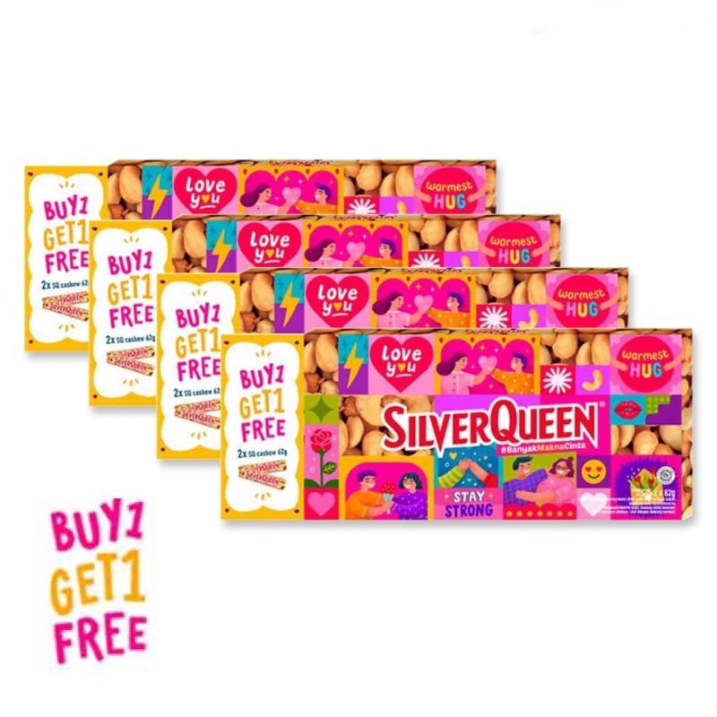 

Silverqueen promo buy 1 get 1 58 gr edisi valentine silver queen valentine's day 2x58 gram 62 gram Murah