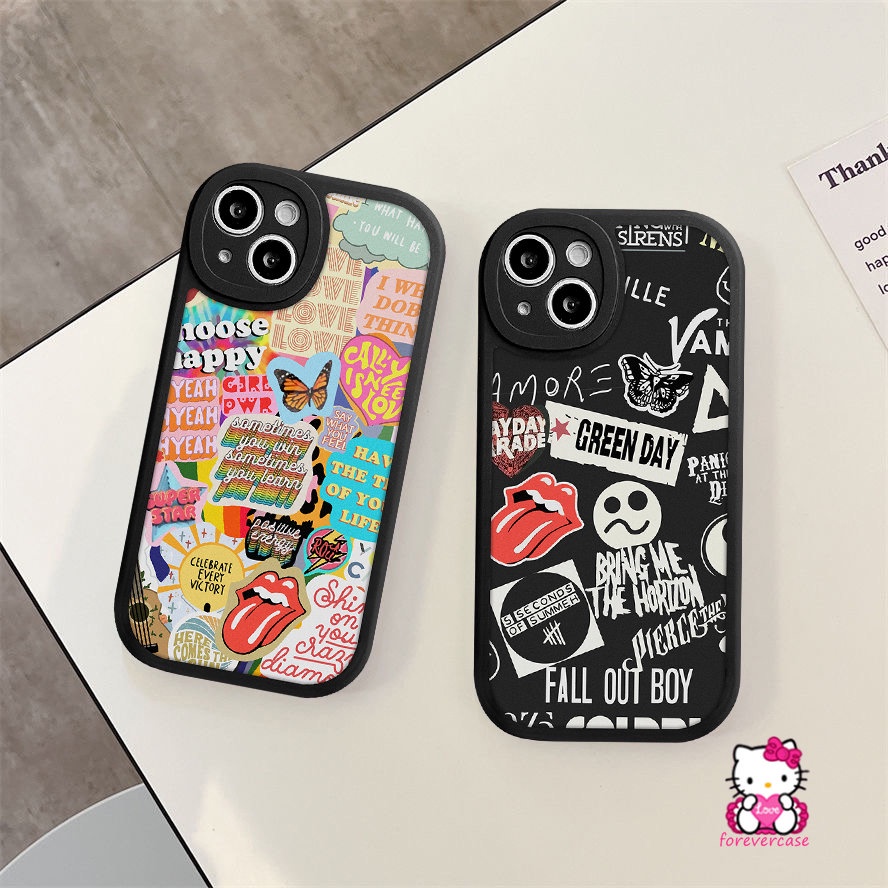 Trendy Stiker Label Casing Realme C53 C55 10 Pro Plus C15 C30 C31 C12 C11 C25Y C25s C21 C21Y C35 GT C17 C2 9i 5 8 5i 7i 5 6i 6s 6 8i 8Pro C3 C20 C17 Huruf Kupu Soft Sarung