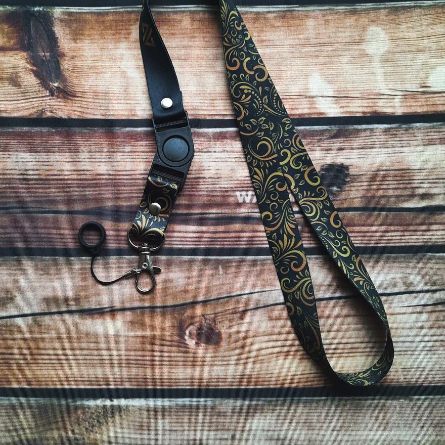 

Special - Lanyard printing Gantungan ID Card Batik Hitam plus karet ring 13mm