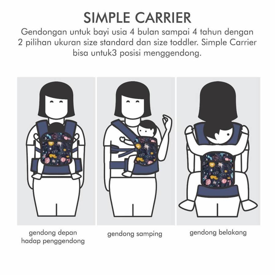 Nana Simpelina Baby Carrier | Gendongan Bayi