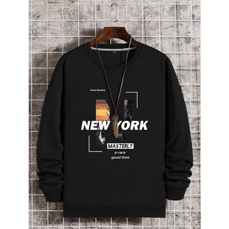 Sweatshirt Basic NEY YORK MASTERLY II Sweater Crewneck Print DTF II Size M - XL Anak &amp; Dewasa ( Pria &amp; Wanita )