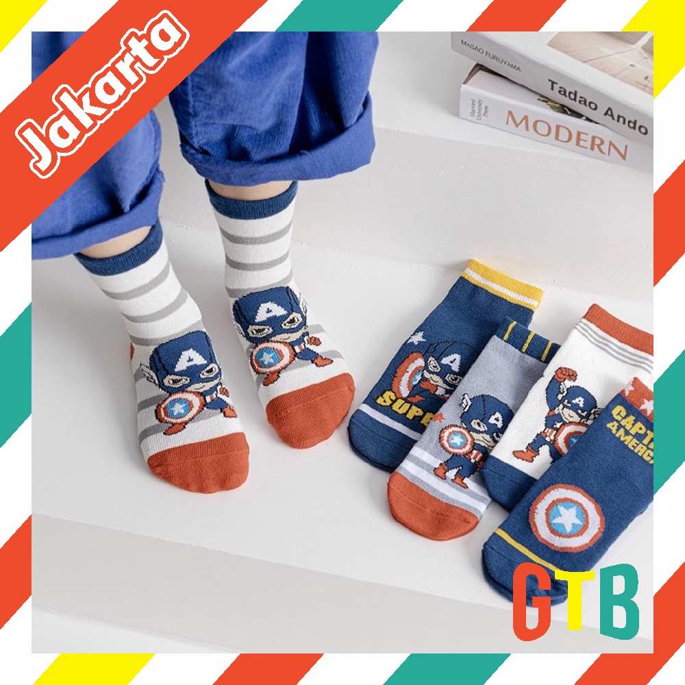 GTB Kaos Kaki Anak Motif Captain America Kaus Kaki Bayi Lucu KK059