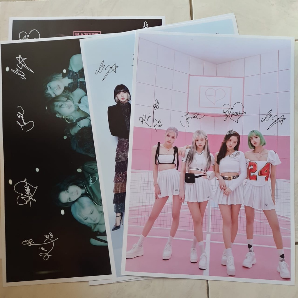 POSTER BLACKPINK DENGAN TANDA TANGAN UKURAN A3+