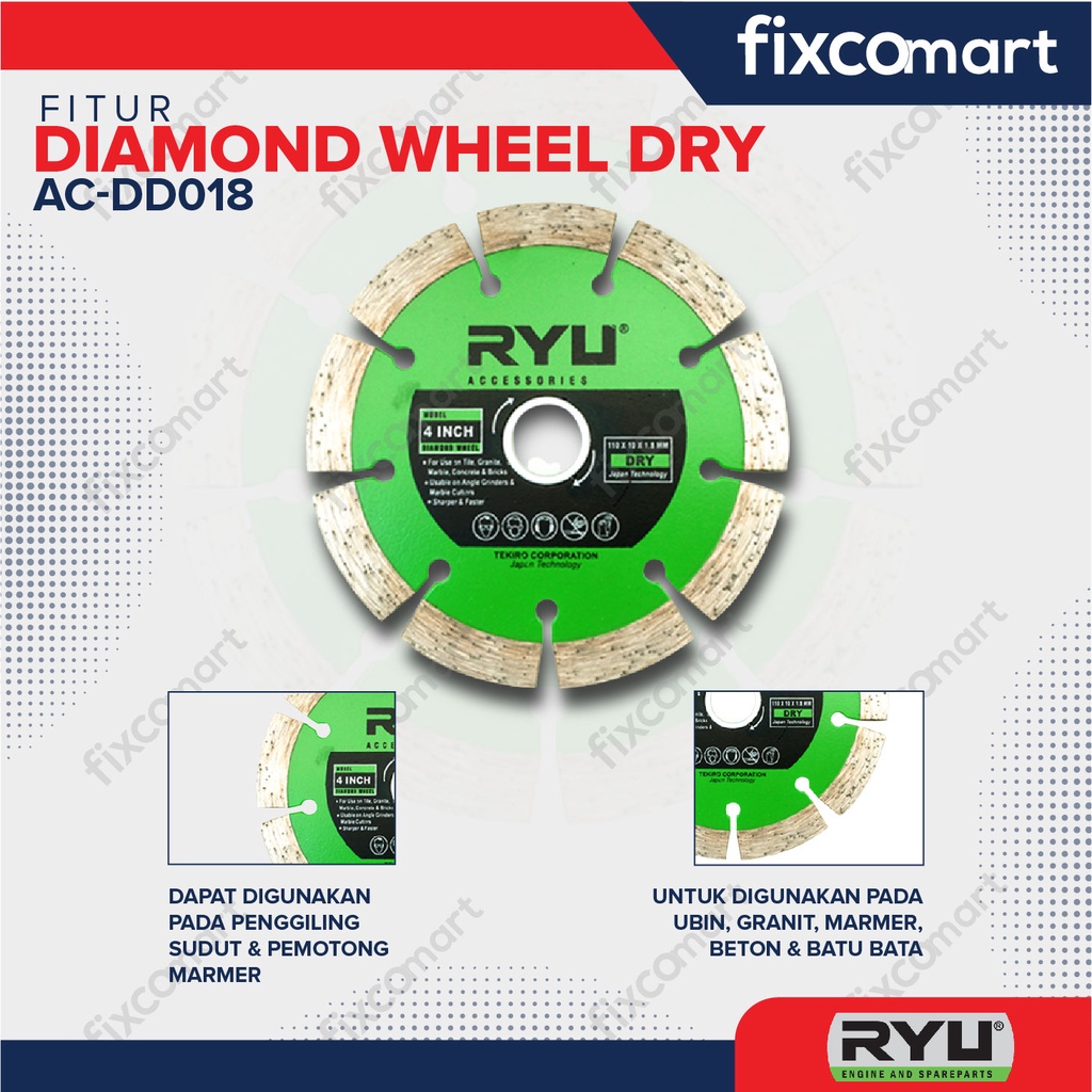 Ryu Mata Potong Keramik Wet / Basah / Dry / Kering 4 Inci