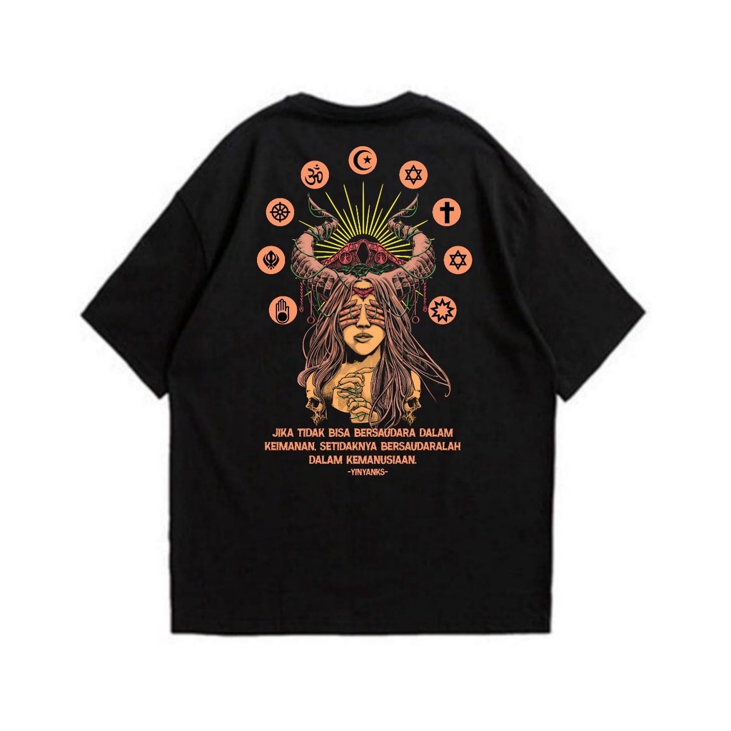 Yinyanks T-Shirt Pluralisme Toleransi Black Baju Kaos