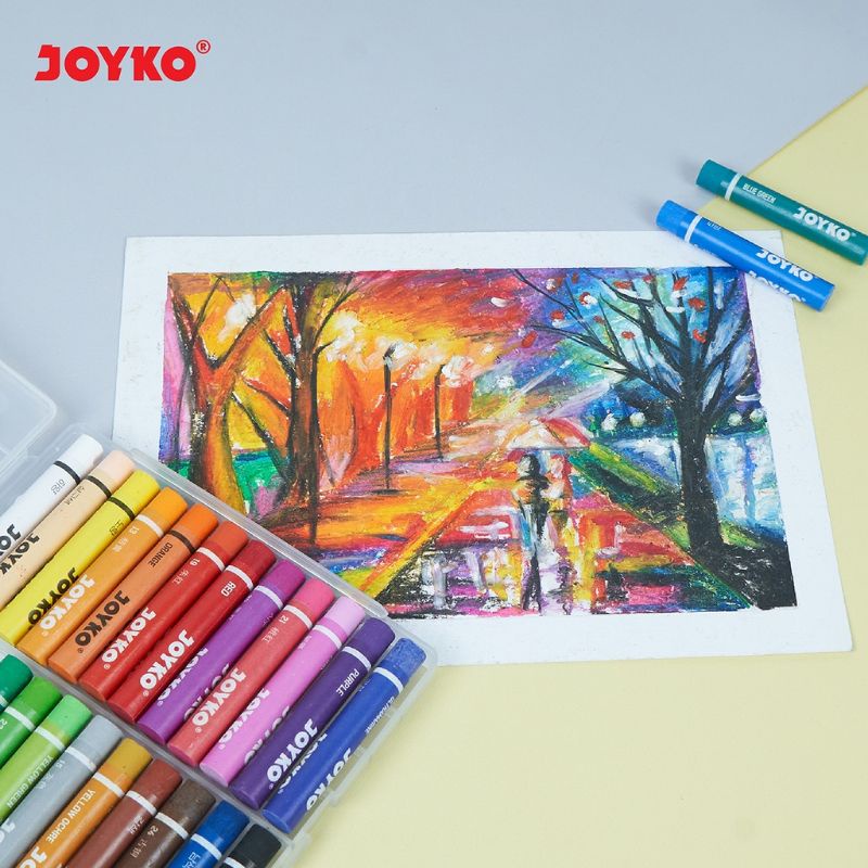 oil pastel joyko OP-12CR crayon joyko 12 warna krayon joyko