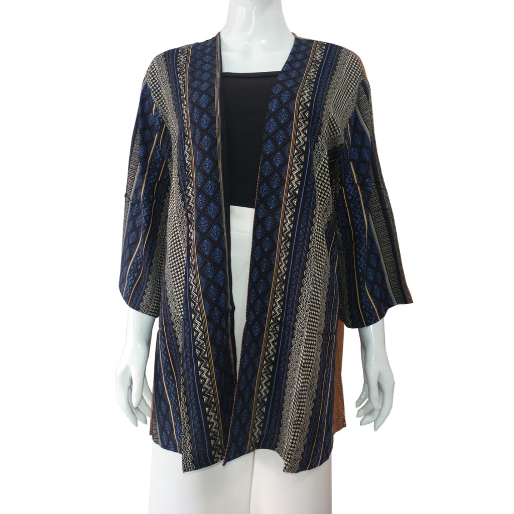 Cardigan Kimono Oversize Batik, Outer Kimono cardigan Wanita Katun