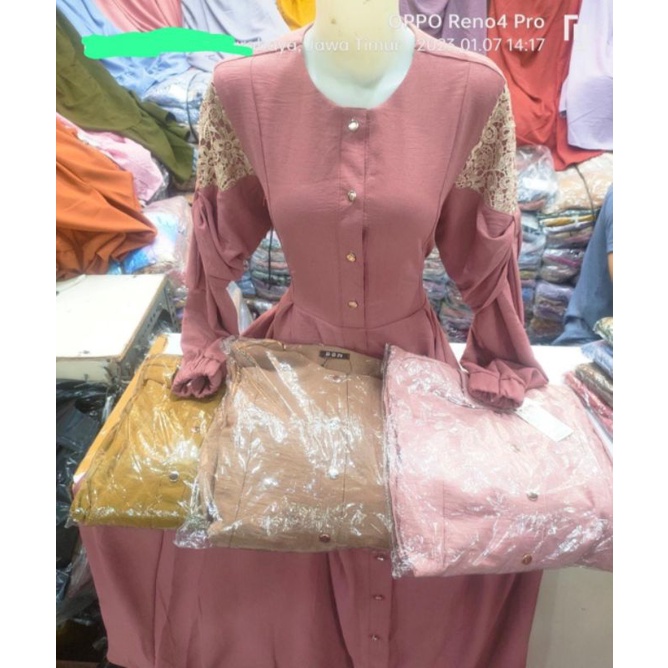 GAMIS BARBIE LENGAN RENDA BROKAT
