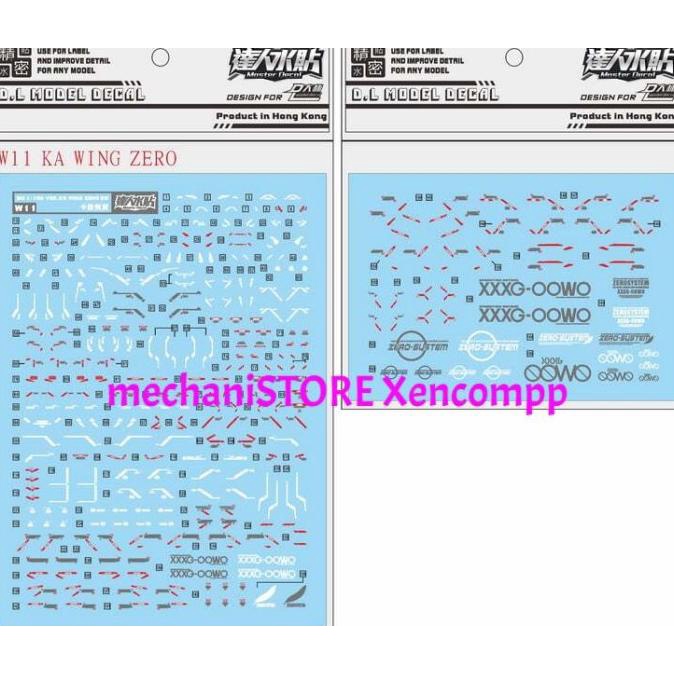 Water Decal Mg Wing Zero Ver Ka Gundam W11 Dl Model