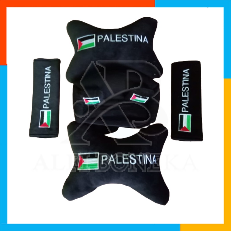 Bantal Set Palestina - Bantal Sandar Mobil Set Palestina Murah - Cars Set Bordri Palestina