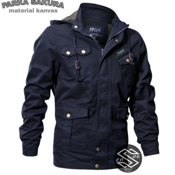 jaket pria Jaket Pria Parka Sensor series sakura premium - navy, all size(M9A1) Jaket Pria Dewasa An