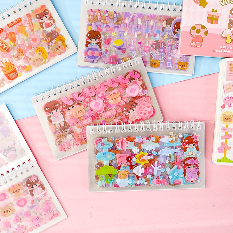 

(20LEMBAR) STICKER RING BOOK DEKORASI AESTHETIC KARTUN JEPANG/ BUKU STIKER TRANSPARANT WATERPROOF AESTTTHETIC