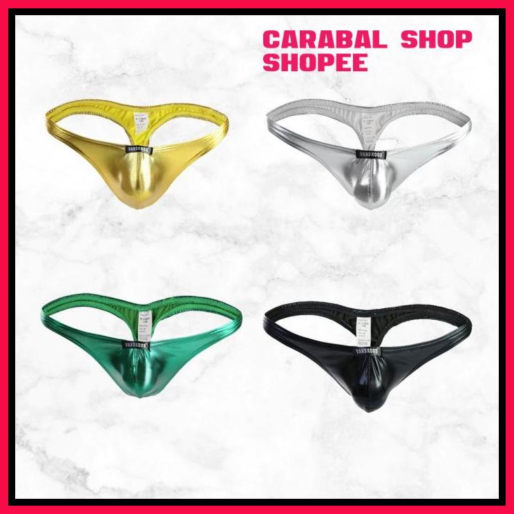 THONG PRIA CELANA DALAM PRIA VANSKOOS THONG METALIC CELANA DALAM SEKSI PRIA MEN SEXY UNDERWEAR VS10 