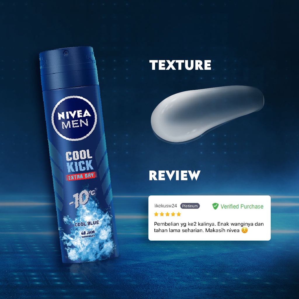 NIVEA MEN DEODORANT COOL KICK [ 150 ML ] EXTRA DRY COOL BLUE SPRAY MALE DEODORAN PRIA PERSONAL CARE