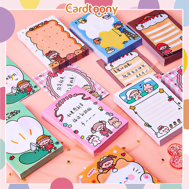 

Sticky Note / Memo Stick / Notes Kertas Tempel Cute Lucu Imut Cat Girl Heart Aesthetic Garden