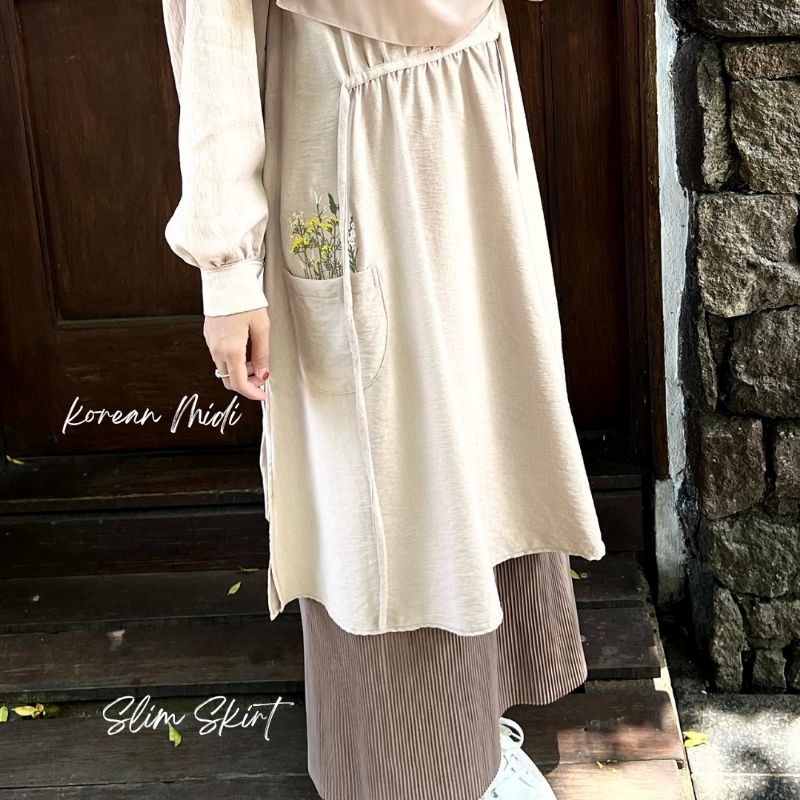 Korean Embroidery Linen Midi Busui Non Busui