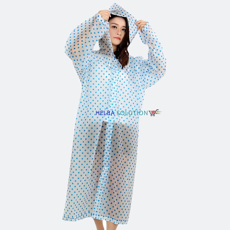 Jas Hujan Couple Ibu Anak Mantel Poncho Terusan Wanita Dewasa Anak Perempuan Motif Polkadot Mom Kid Raincoat