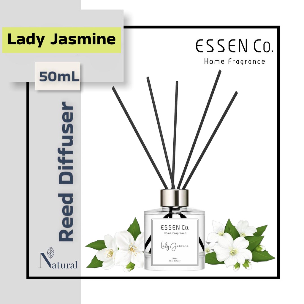 Essen Co Reed Diffuser Aromatherapy Jasmine Pengharum Pewangi Ruangan Aromaterapi Melati 50ml