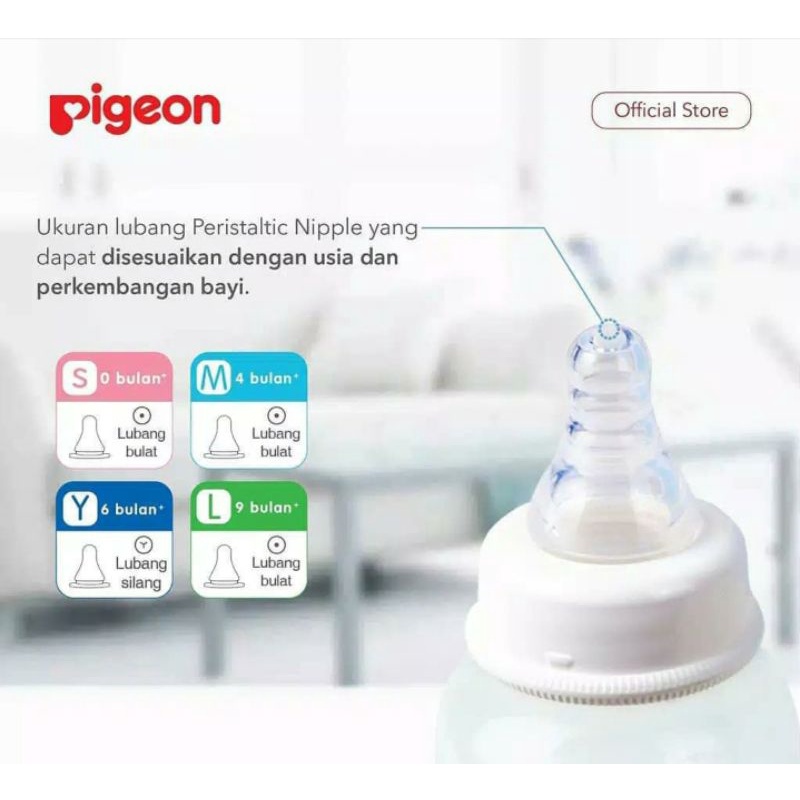 PIGEON Silicone Nipple Size S, M, L (0-6 Bulan) Dot Silicon Nipple Bayi Toples Niple (Ecer)