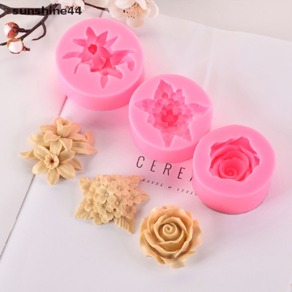 Sunshine 1Pc Lilac Rose Lily Fondant Cetakan Silikon DIY Baking Mold Gadget Dapur.