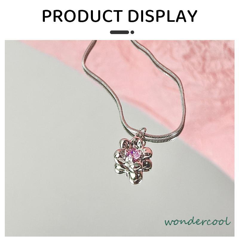 Kalung Bunga Rantai Klavikula Mewah Sense Light Desain Canggih Wanita-Won