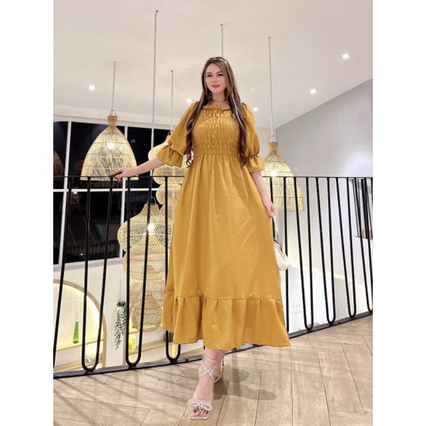 terbaru midi dress/dress wanita/dress semok depan belakang/pakaian muslim/wanita/bahan katun