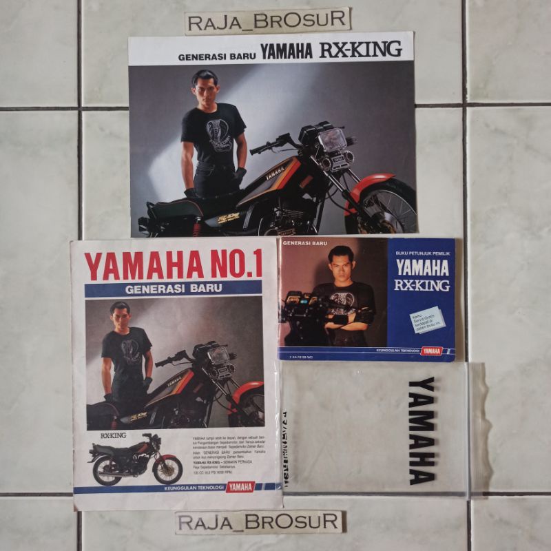 Buku petunjuk pemilik/Manual book + Poster brosur katalog leaflet jadul lawas Yamaha RX King Cobra B