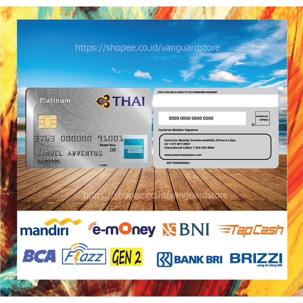 KARTU E MONEY E TOLL KARTU PLATINUM THAI SILVER DEBIT CREDIT EMONEY MANDIRI FLAZZ BCA BNI TAPCASH BRIZZI BRI - 2 SISI