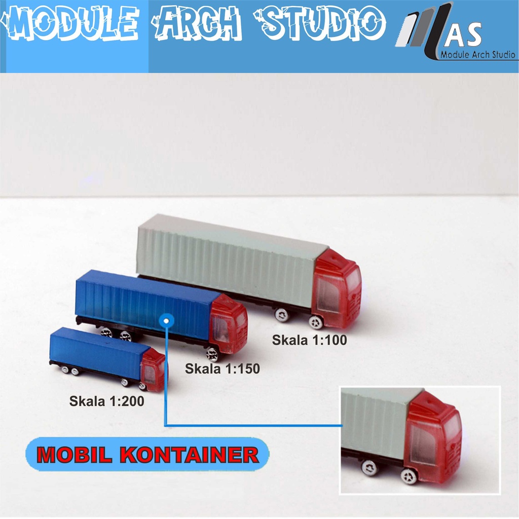 Maket Mobil Container - Miniatur Kontener - Maket Mobil Barang