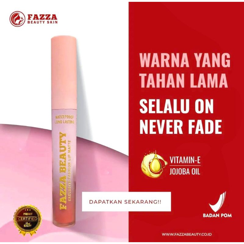 LIPMATTE FAZZA LIPSTICK MATTE CANTIK LEMBUT TAHAN LAMA - WARNA NYA KEREN KA DAN LEMBUT BANGET AWET DI BIBIR