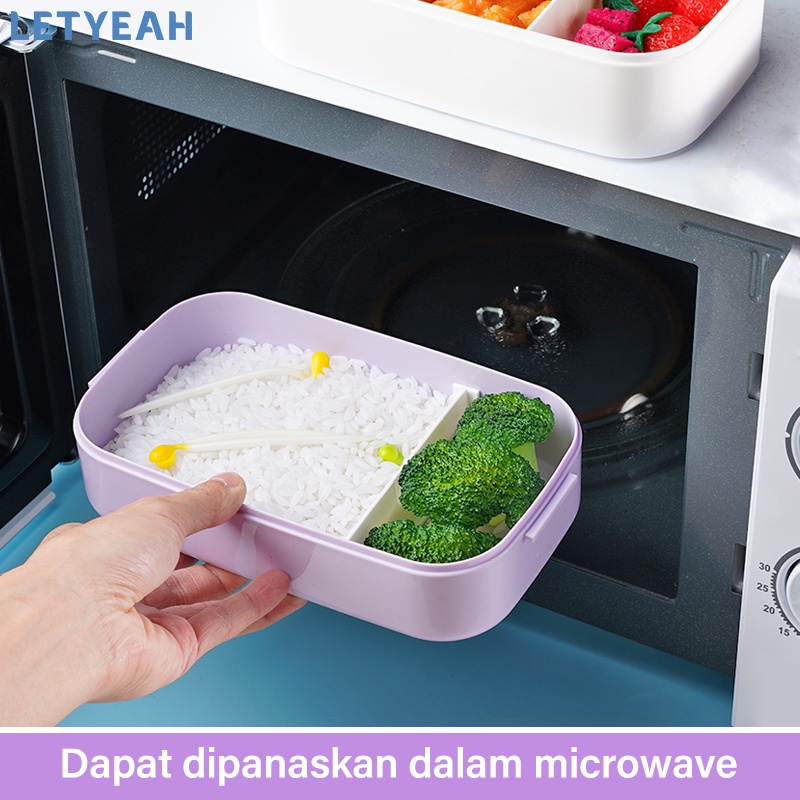 letyeah Lunch box 2 susun anti tumpah /1600ml tempat makan 2 tingkat/kotak makan bpa free