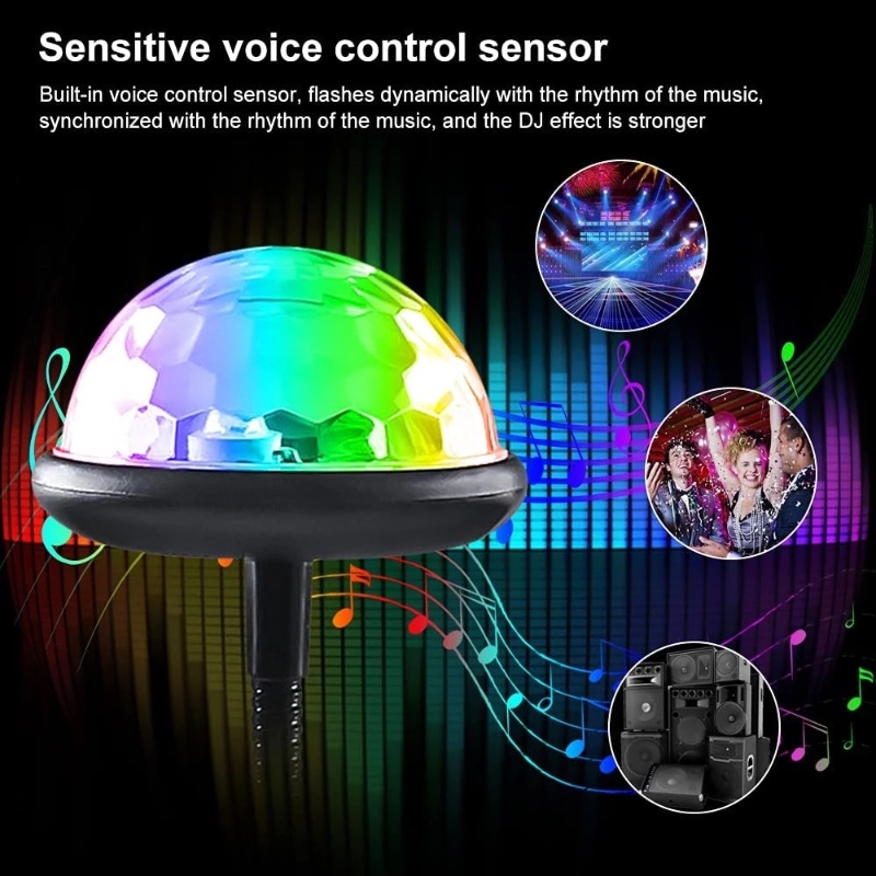 Led Cahaya Warna-Warni Interior Mobil Kreatif USB Powered Romantis Hias Liburan Pesta Bar Panggung Latar Belakang Suasana Lampu Proyeksi Kristal Hemisphere Lampu