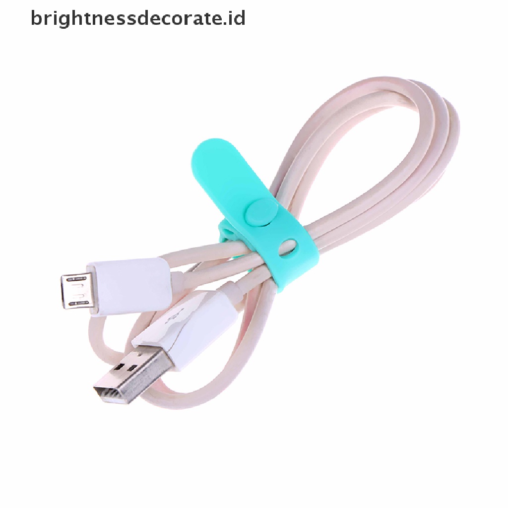 [Birth] 4pcs Penggulung Kabel silicone cable organizer wire wrapped cord line Tempat Penyimpanan [ID]