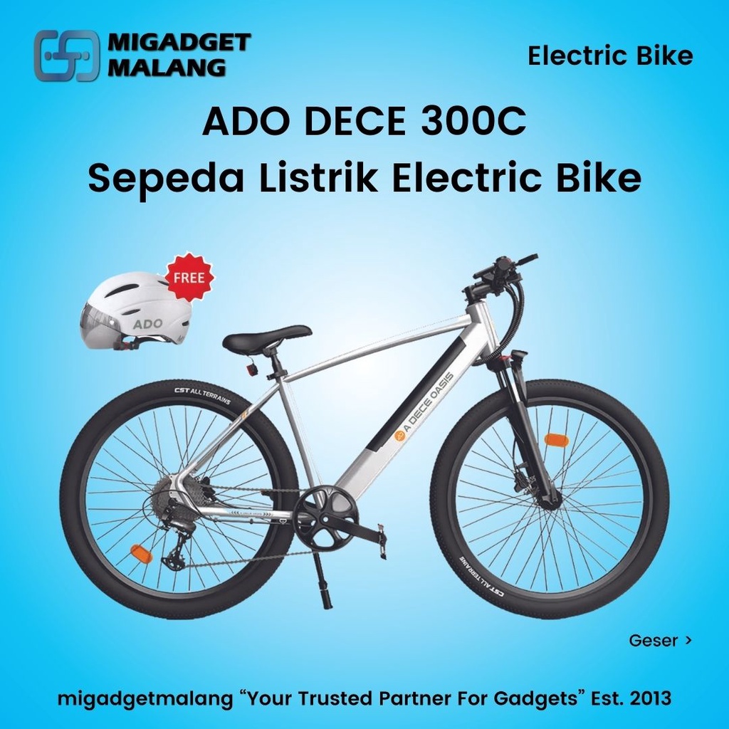 Sepeda Listrik ADO DECE 300C E Bike Electric Bike Shimano 9 Speed