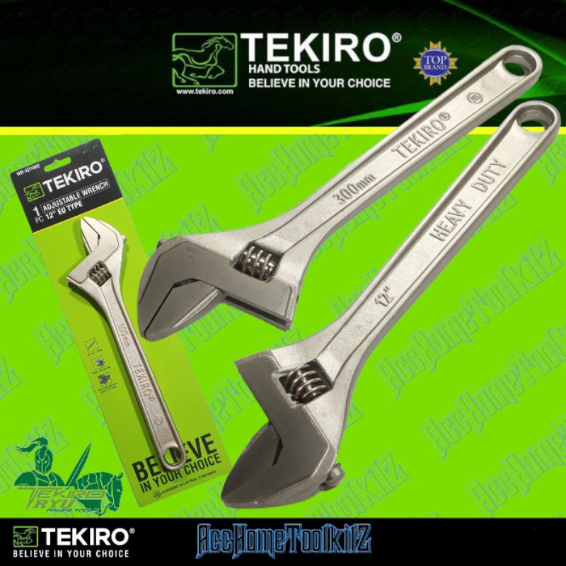 TEKIRO Kunci Inggris 8# , 10# , 12# ADJUSTABLE WRENCH KUNCI KUNCI BAGO 8 Inch 10 Inch 12 Inch