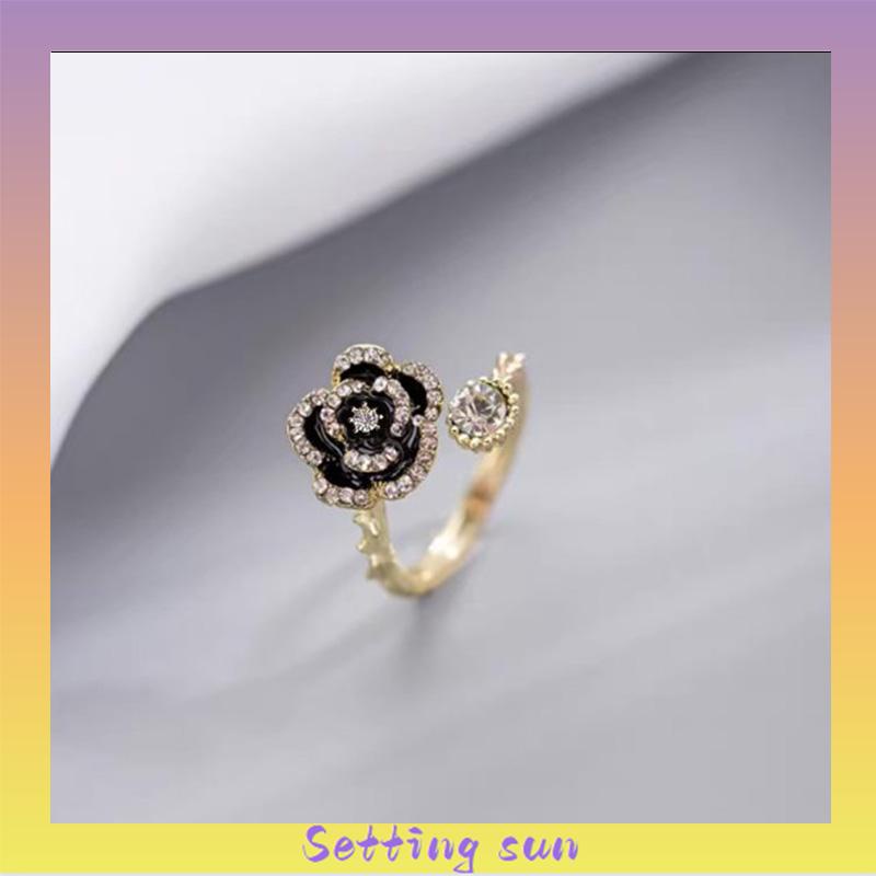 Cincin Camellia Berlian Aksesori Cincin Mewah Wanita TN